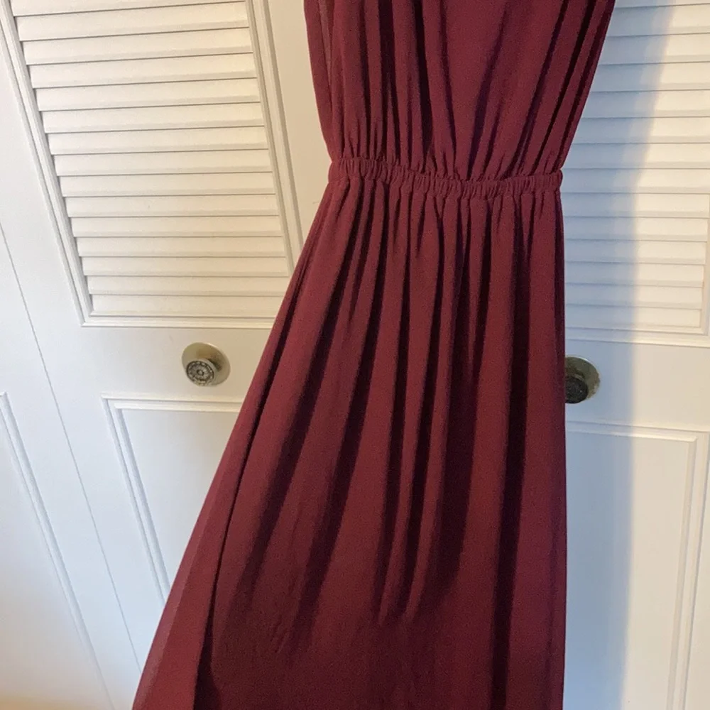 Show Me Your Mumu Dress Kendall Maxi Merlot Chiffon Purple Size Extra Small